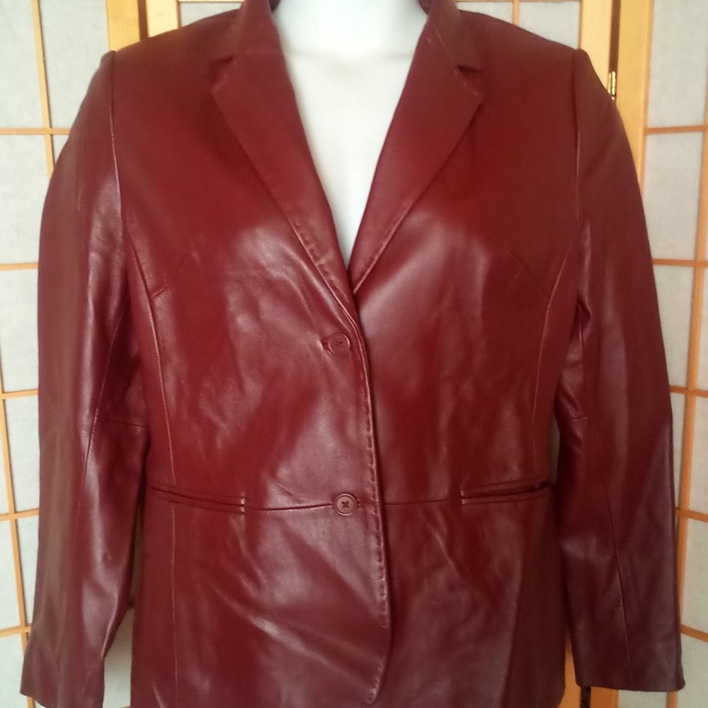 The Limited red leather blazer